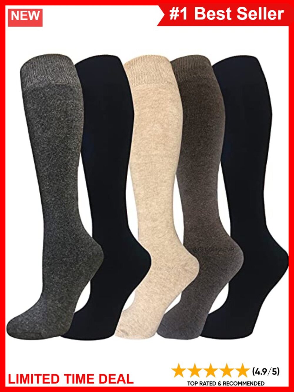 Warm Knee High Cotton Socks Thermal Hiking Winter Gift